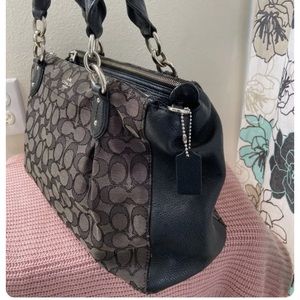 Prelove COACH F57830 KELSEY Satchel Crossbody Outline Canvas Jacquard Black